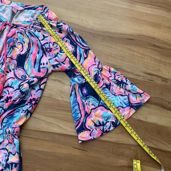 Lilly Pulitzer Del Lago Printed Flounce Sleeve Romper Size XS - Picture 4 of 12